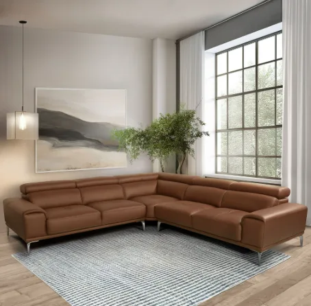 Quinton Leather Sectional Camel