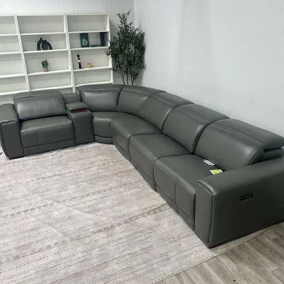 Karson Leather Power Sectional